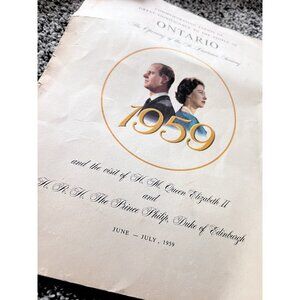 QUEEN ELIZABETH ROYAL TOUR OF CANADA SOUVENIR PAPER FOLDER 1959 VINTAGE
